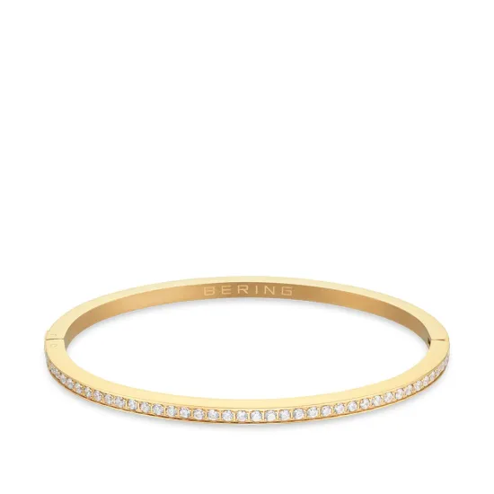 BERING Armreif Arctic Symphony Edelstahl goldfarben mit Zirkonias und Emaille weiss 658-2127-170