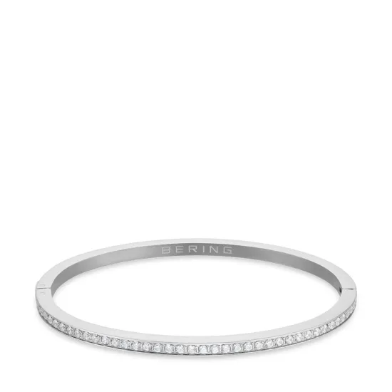 BERING Armreif Arctic Symphony Edelstahl mit Zirkonias und Emaille weiss 17 cm 658-1127-170