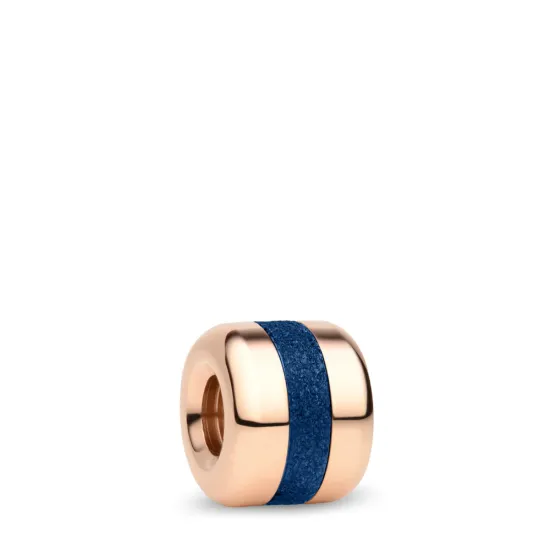BERING Charm Edelstahl Stardust blau IP roségold Believe-4 Arctic Symphony