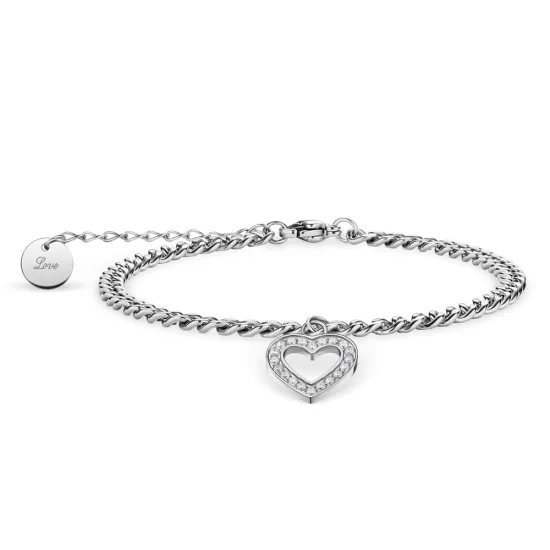 BERING Damenarmband Edelstahl mit Herz 19 cm 650-17-X0