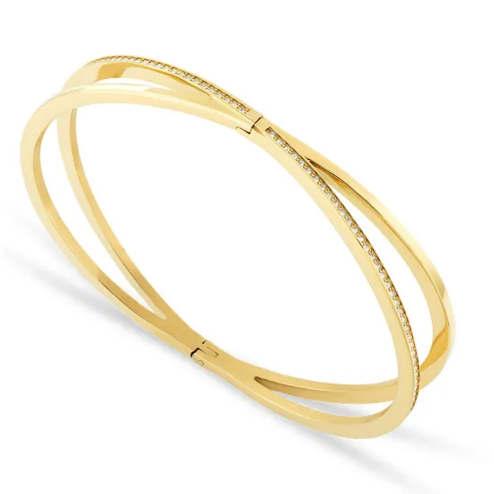 BERING Edelstahl Armreif Arctic Symphony 19 cm goldfarben Zirkonias 656-2217-190