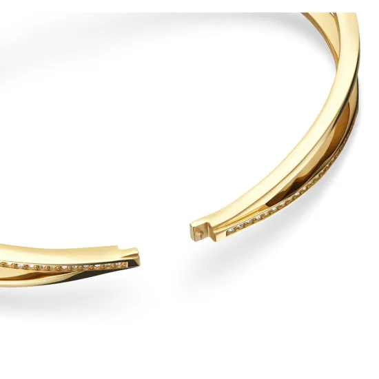 BERING Edelstahl Armreif Arctic Symphony 19 cm goldfarben Zirkonias 656-2217-190