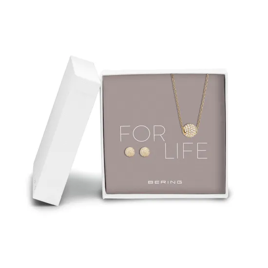 BERING Gift Set Arctic Symphony Halskette und Ohrstecker Edelstahl goldfarben 414LittleSparkle-719-Gold