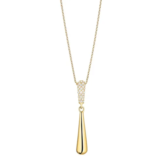 BERING Halskette Edelstahl goldfarben mit Tropfenanhänger 50 cm 454-27-500