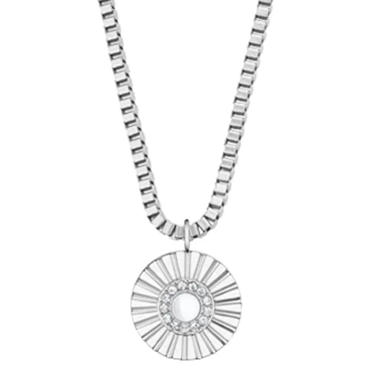 BERING Halskette Edelstahl silberfarben mit Anhänger Sonne 45 cm 465-150-450