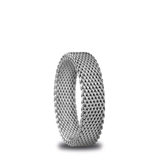 BERING Innenring breit Edelstahl Milanaise silberfarben Gr. 63 551-10-82