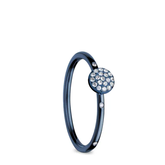 BERING Innenring Edelstahl blau mit Zirkonias ultra schmal Gr. 65 565-77-90