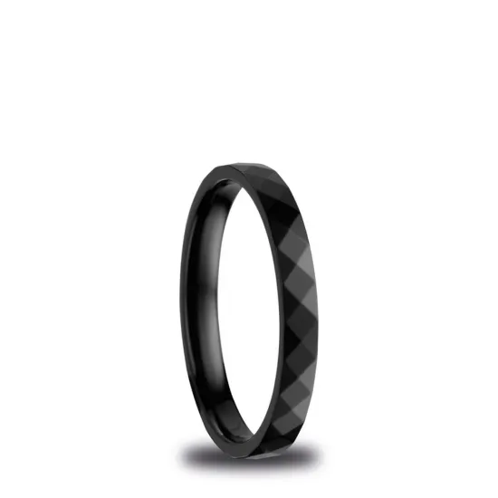 BERING Innenring schmal Keramik Diamantschliffoptik schwarz Gr. 68 550-67-101