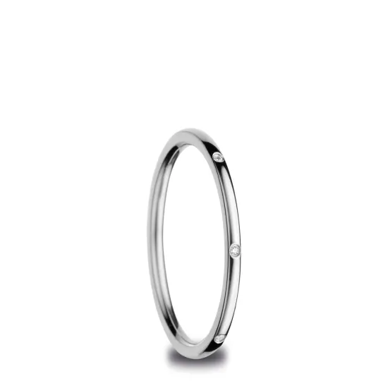 BERING Innenring ultra schmal Edelstahl silberfarben Zirkonia Gr. 60 560-17-70