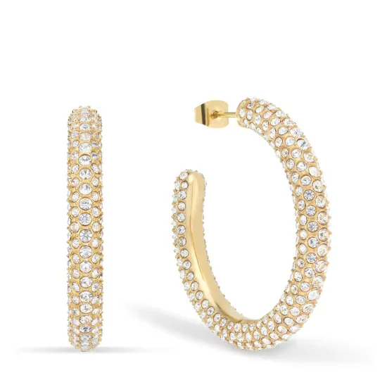 BERING Ohrringe Creole Arctic Symphony Edelstahl goldfarben mit Zirkonias 743-27-05