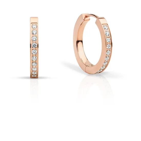 BERING Ohrringe Creole aus Edelstahl rosegoldfarben Zirkonia 726-37-05