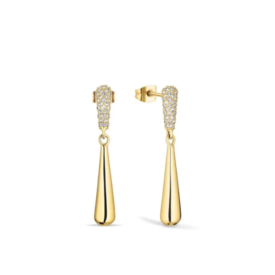 BERING Ohrstecker Arctic Pave hängend goldfarben glänzend 754-27-05