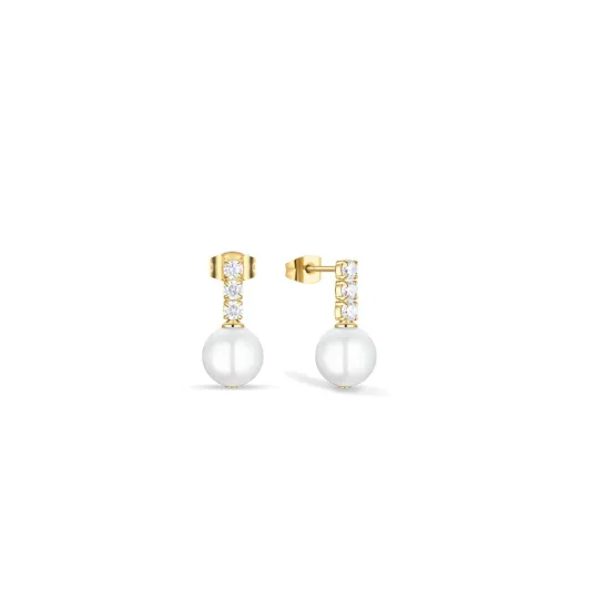 BERING Ohrstecker Arctic Pearls hängend goldfarben glänzend 756-27-05
