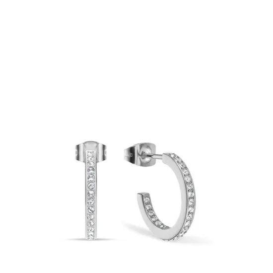 BERING Ohrstecker Creole Edelstahl silberfarben mit Zirkonias 737-17-05