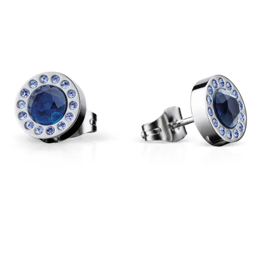BERING Ohrstecker rund aus Edelstahl blauer Stein 711-177-05