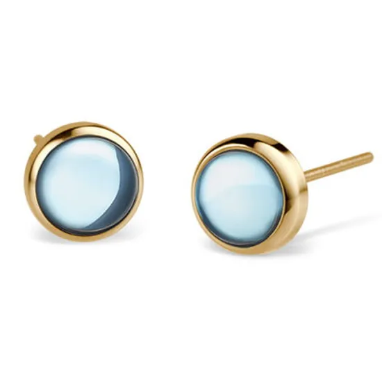 BERING Ohrstecker rund aus Edelstahl goldfarben blau 714-28-05