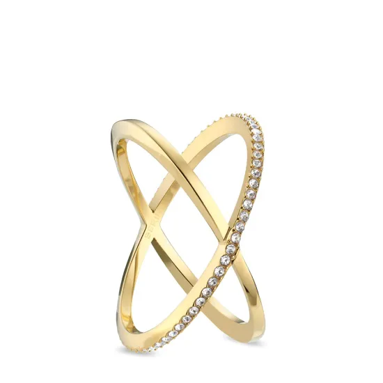 BERING Ring mehrreihig Edelstahl goldfarben Gr. 60 mit Zirkonias 569-27-90