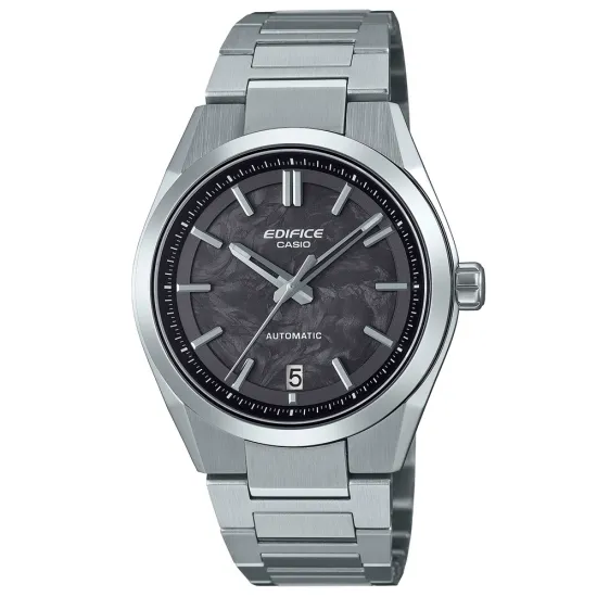 Casio Edifice Automatikuhr silberfarben Carbon mit Edelstahlband EFK-100CD-1AER