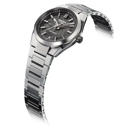 Casio Edifice Automatikuhr silberfarben Carbon mit Edelstahlband EFK-100CD-1AER