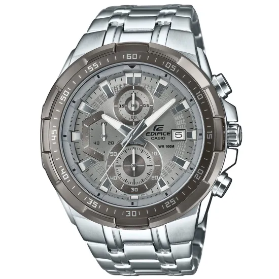 Casio Edifice Chronograph silberfarben Zifferblatt grau EFR-539DE-8AVUEF