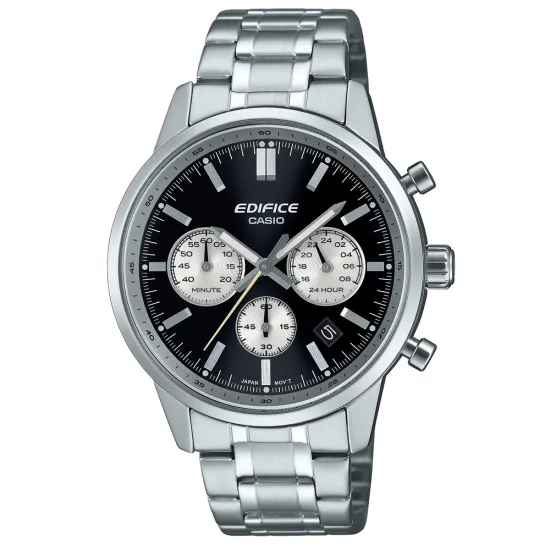 Casio Edifice Herrenuhr Chrono silberfarben schwarz mit Metallband EFR-575D-1AEF