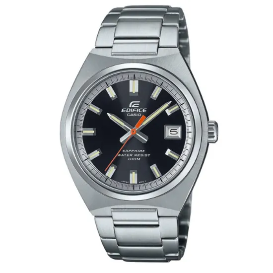 Casio Edifice Herrenuhr silberfarben schwarz mit Saphirglas und Metallband EFB-109D-1AVEF