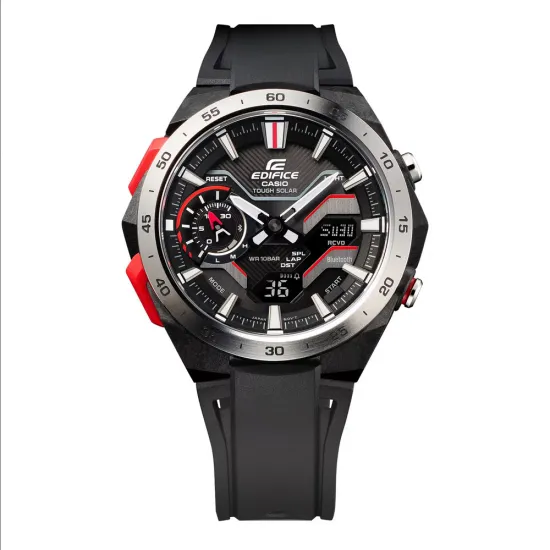 Casio Edifice Windflow Herrenuhr Solar Bluetooth schwarz silberfarben rot ECB-2200P-1AEF