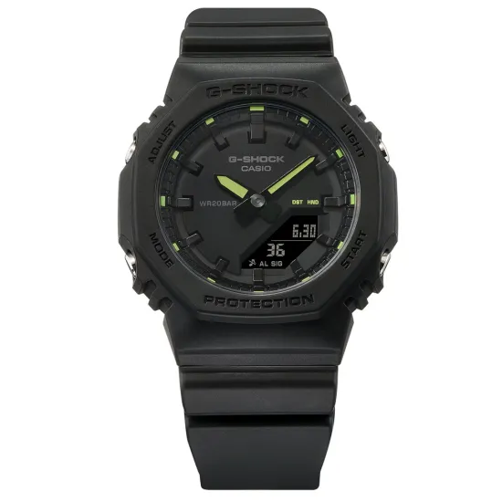 Casio G-Shock Armbanduhr schwarz gelb neon aus biobasiertem Resin GMA-P2100SA-1A2ER