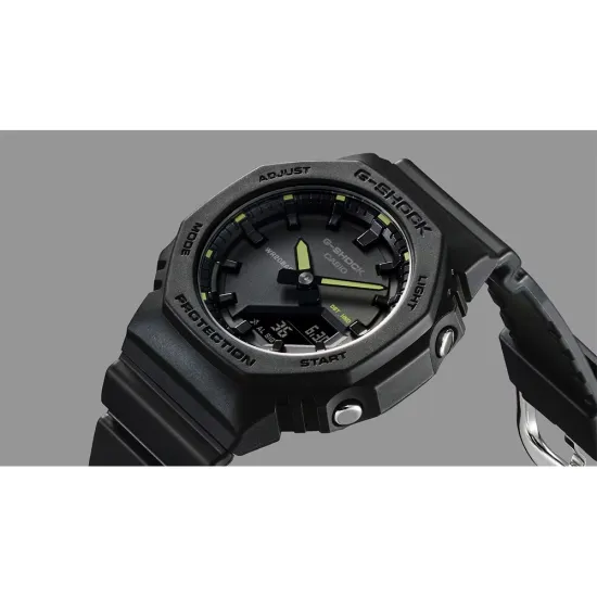 Casio G-Shock Armbanduhr schwarz gelb neon aus biobasiertem Resin GMA-P2100SA-1A2ER