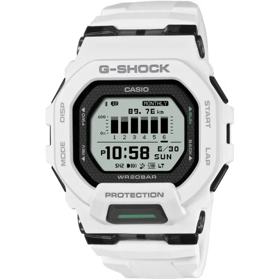 Casio G-SHOCK Bluetooth Armbanduhr weiss schwarz GBD-200-7ER