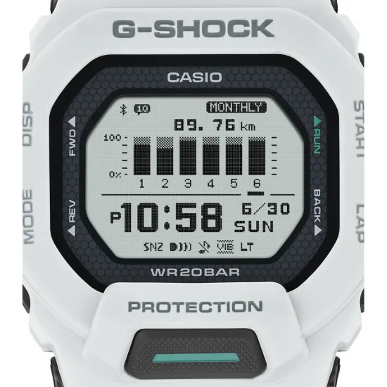 Casio G-SHOCK Bluetooth Armbanduhr weiss schwarz GBD-200-7ER