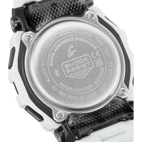 Casio G-SHOCK Bluetooth Armbanduhr weiss schwarz GBD-200-7ER