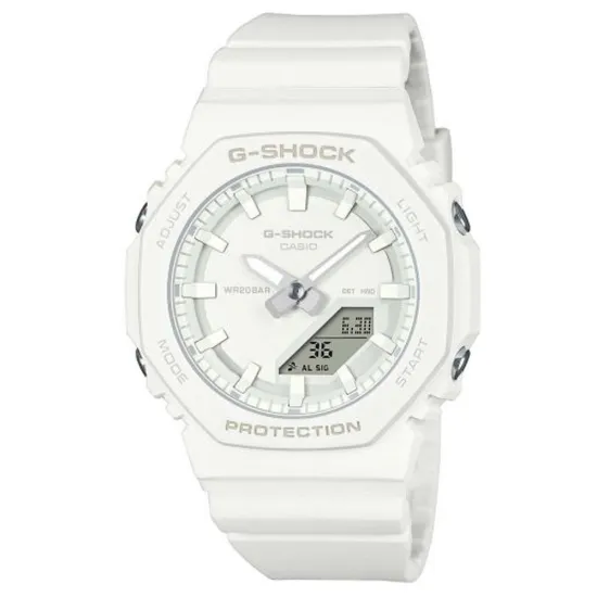 Casio G-Shock Armbanduhr Quarz ana digi Resinband weiss GMA-P2100-7AER