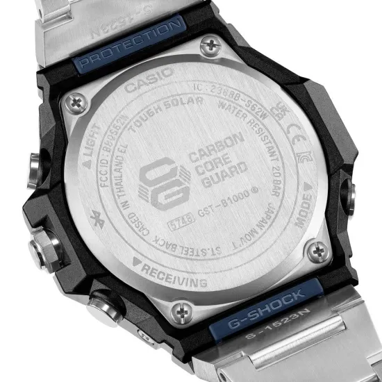 Casio G-Shock G-Steel Solaruhr Bluetooth silberfarben blau GST-B1000D-2AER