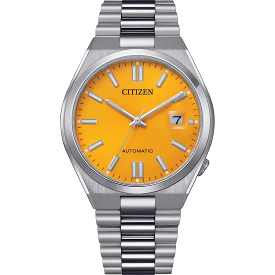 Citizen Automatik Herrenuhr Tsuyosa Collection silberfarben gelb NJ0150-81Z