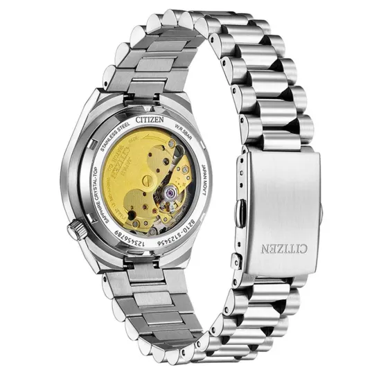 Citizen Automatikuhr Tsuyosa midsize 37 mm silberfarben mit grünem Zifferblatt NJ0200-50X