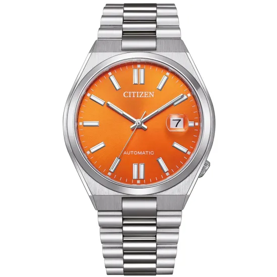Citizen Tsuyosa Automatik Herrenuhr Edelstahl Zifferblatt orange NJ0151-88Z