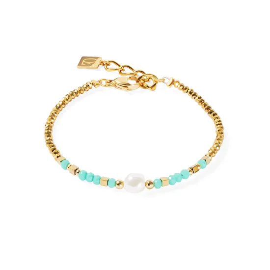 Coeur de Lion Armband Edelstahl goldfarben mintgrün 4358/30-0522