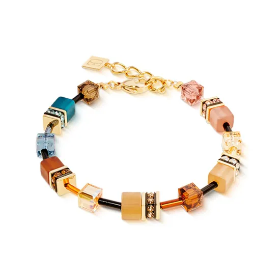 Coeur de Lion Armband GeoCube Iconic Earth Mirage goldfarben braun 2838/30-1131