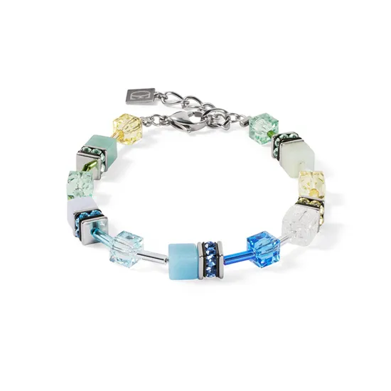 Coeur de Lion Armband GeoCube Edelstahl grün blau gelb 4905/30-2005