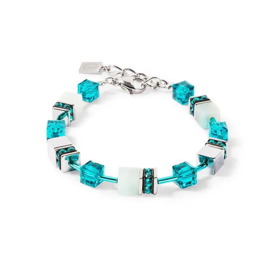 Coeur de Lion Armband GeoCube Edelstahl türkis 4010/30-0548