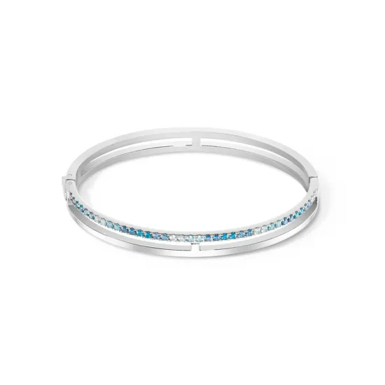 Coeur de Lion Armreif Edelstahl Gr. 17 silberfarben blaue Zirkonia 0136/32-0717