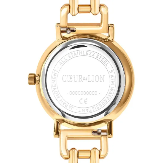 Coeur de Lion Damenuhr rund Brilliant Glamourous Black Statement goldfarben 7612/74-1613