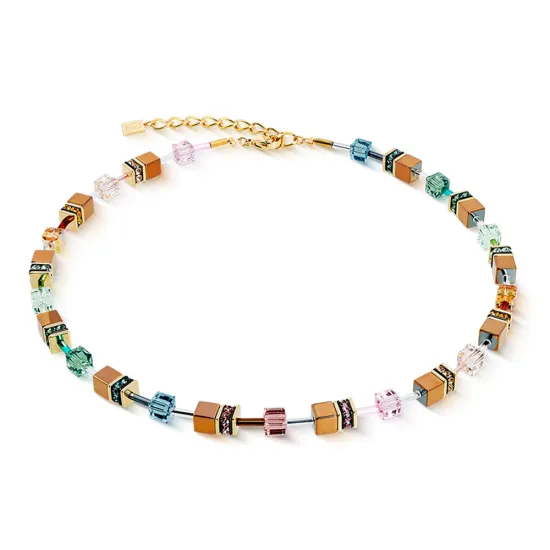 Coeur de Lion GeoCube Halskette Iconic Metallic Art Nouveau goldfarben 3015/10-1578