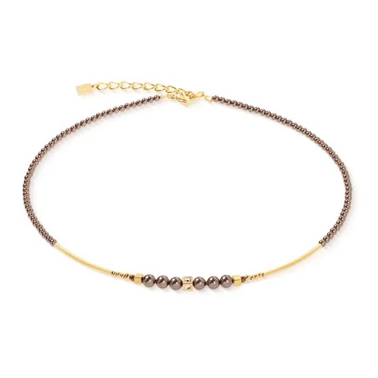 Coeur de Lion Halskette Shimmering Princess Pearls goldfarben braun 4312/10-1100