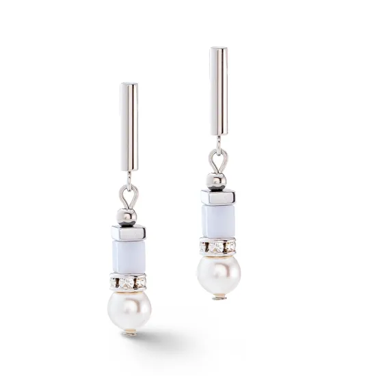 Coeur de Lion Ohrhänger Precious Fusion Offset silberfarben eisblau 4354/21-0720