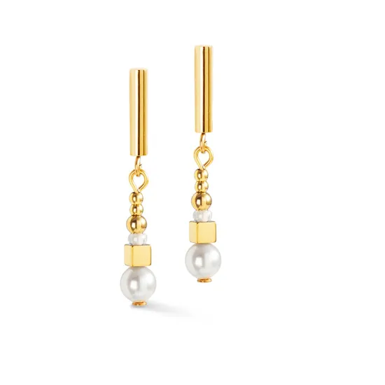 Coeur de Lion Ohrringe Pearl goldfarben weiss 4312/21-1416
