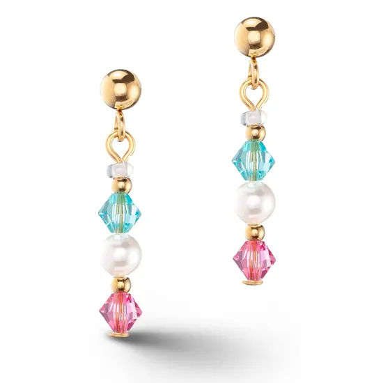 Coeur de Lion Ohrringe Princess Pearls Edelstahl goldfarben 6022/21-1527