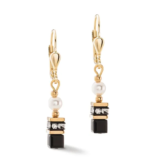Coeur de Lion Ohrringe Sparkling Princess goldfarben schwarz 4567/20-1300
