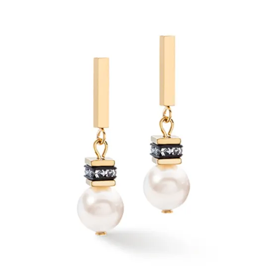 Coeur de Lion Ohrstecker GeoCube Iconic Edelstahl goldfarben 4081/21-1416